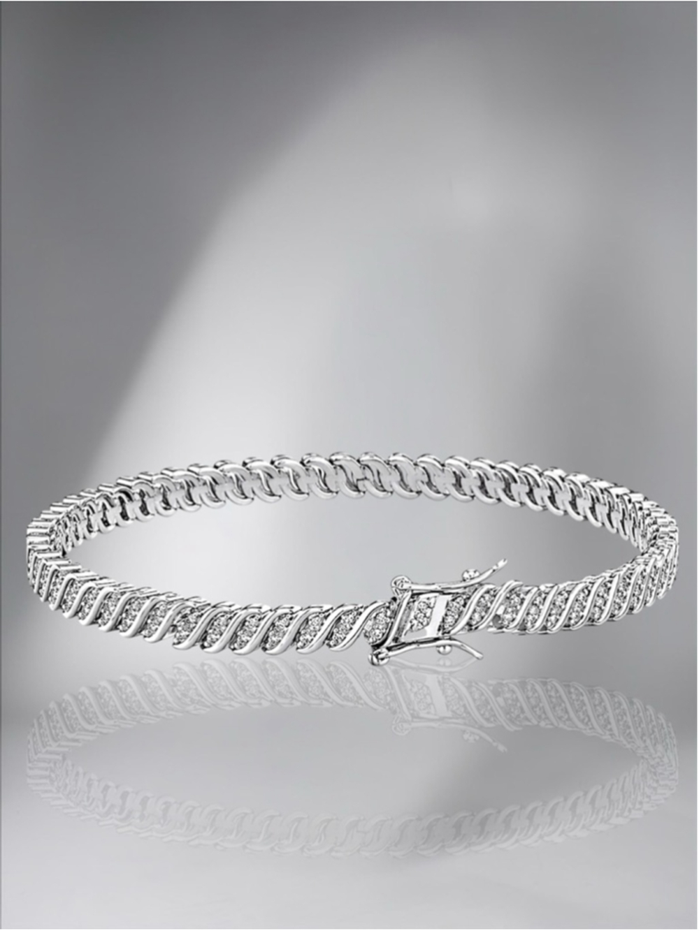 Diamond Triple Row “S” Link Bracelet - Picture 4 of 8